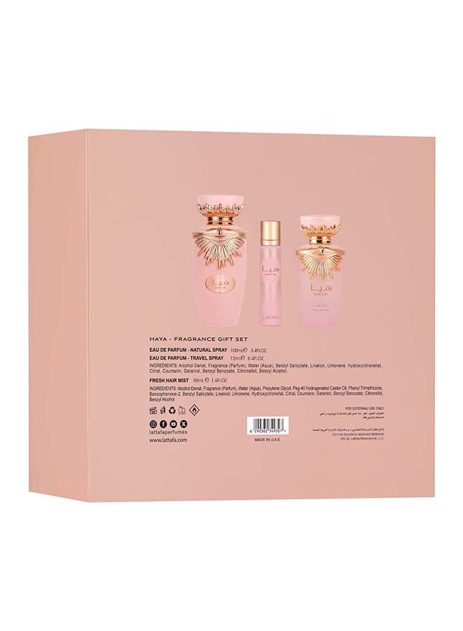Lattafa Gift Set - Haya 100 Ml + 12ml + Hairmist - Image 2